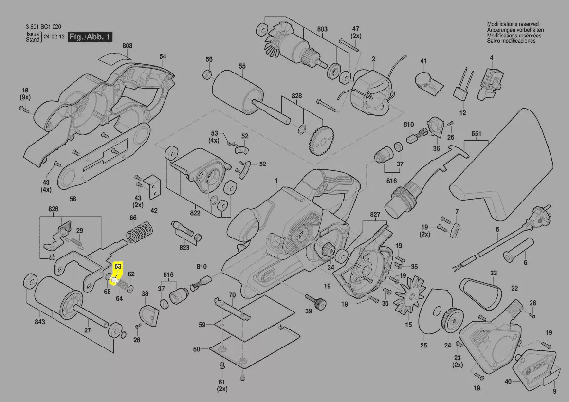 Pièce réglage bande réf. 1 619 PC2 365 BOSCH